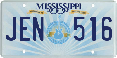 MS license plate JEN516