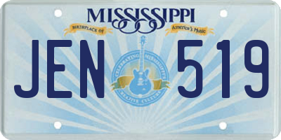 MS license plate JEN519