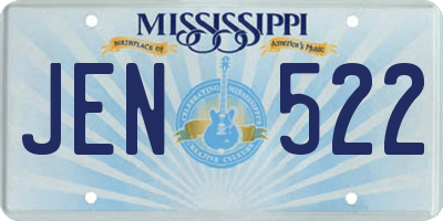 MS license plate JEN522