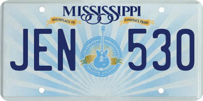 MS license plate JEN530