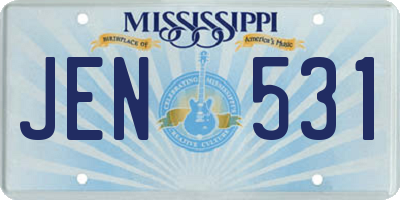 MS license plate JEN531
