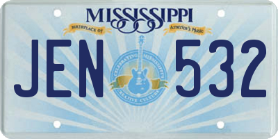 MS license plate JEN532