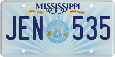 MS license plate JEN535
