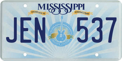 MS license plate JEN537