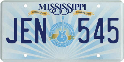 MS license plate JEN545
