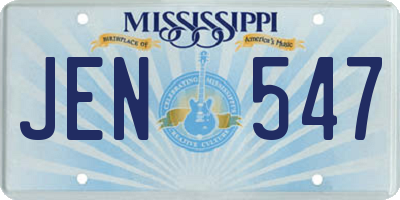 MS license plate JEN547