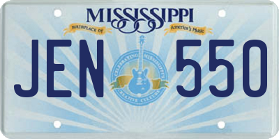 MS license plate JEN550