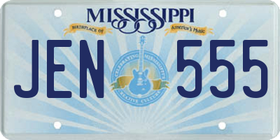 MS license plate JEN555