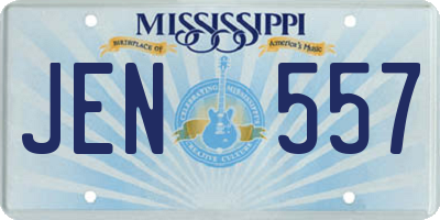 MS license plate JEN557