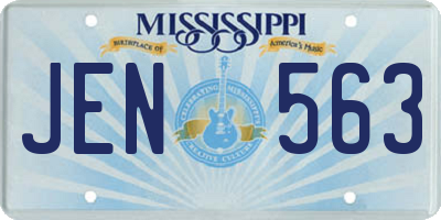 MS license plate JEN563