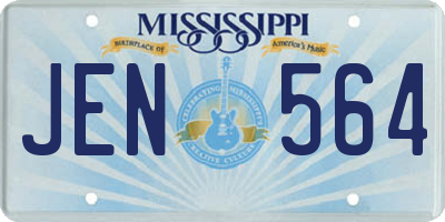 MS license plate JEN564