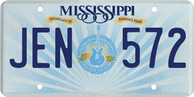 MS license plate JEN572