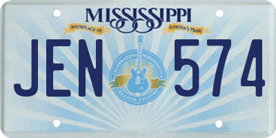 MS license plate JEN574