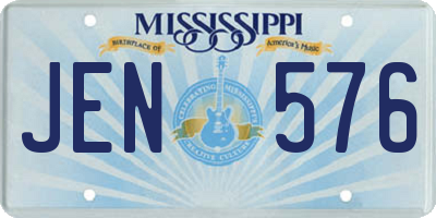 MS license plate JEN576