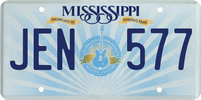 MS license plate JEN577