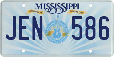 MS license plate JEN586