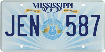 MS license plate JEN587