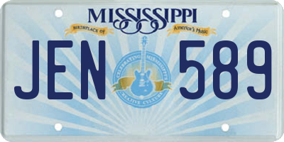 MS license plate JEN589