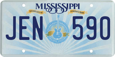 MS license plate JEN590
