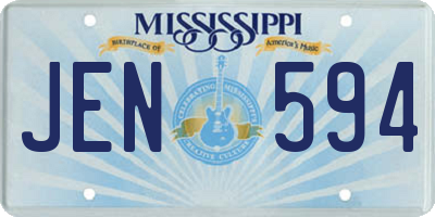 MS license plate JEN594