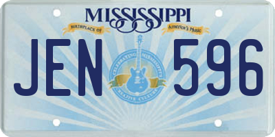 MS license plate JEN596