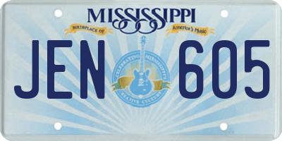 MS license plate JEN605