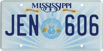 MS license plate JEN606