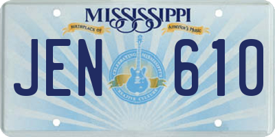MS license plate JEN610