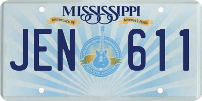 MS license plate JEN611