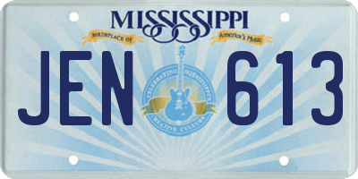 MS license plate JEN613