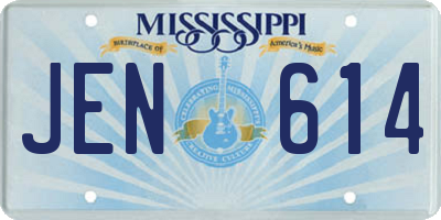MS license plate JEN614