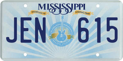 MS license plate JEN615