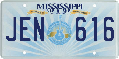 MS license plate JEN616