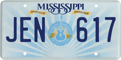 MS license plate JEN617