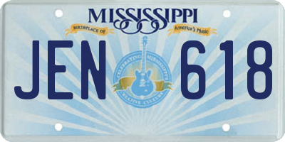 MS license plate JEN618