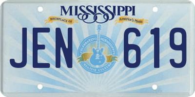 MS license plate JEN619