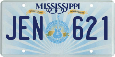 MS license plate JEN621