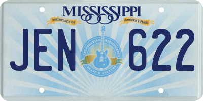 MS license plate JEN622