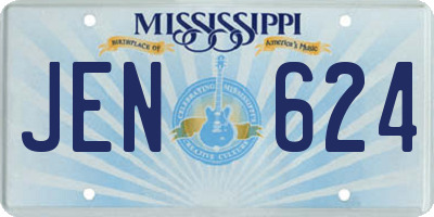 MS license plate JEN624