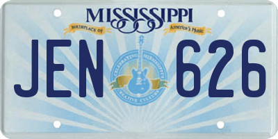 MS license plate JEN626