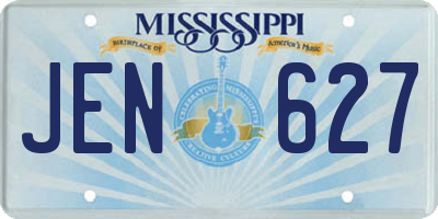 MS license plate JEN627