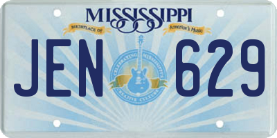 MS license plate JEN629