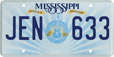 MS license plate JEN633