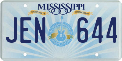 MS license plate JEN644