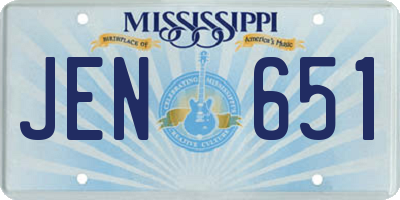 MS license plate JEN651