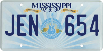 MS license plate JEN654