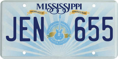 MS license plate JEN655