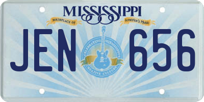 MS license plate JEN656