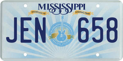 MS license plate JEN658
