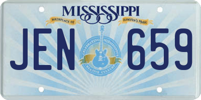 MS license plate JEN659
